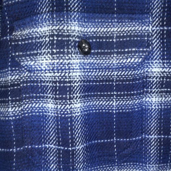 Woolrich Blanket Shirt Jacket Size L Blue Plaid Flannel Cotton Shacket Pockets - Picture 4 of 16